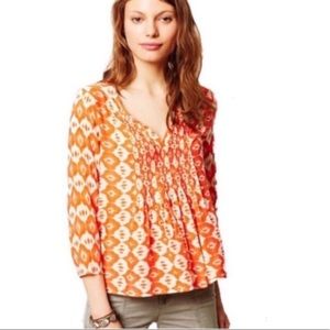 Anthropologie Vanessa Virginia Orange Blouse